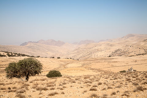 Landschaft nördlich von Petra (Jordanien)